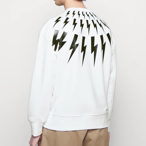 ⚡️NEIL BARRETT SS21 FAIR ISLE THUNDERBOLT CREWNECK SWEATSHIRT⚡️ - Picture 13 of 15